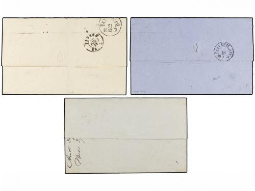 ✉ BELGICA. 1872-74. THREE covers to SWEDEN with 25 cts., 20+