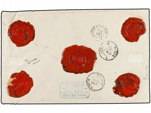 ✉ BELGICA. 1875. BRUXELLES to FRANCE. Envelope franked with 