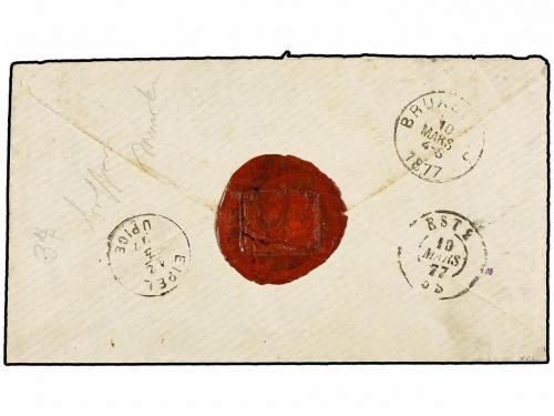 ✉ BELGICA. 1877. COURTRAI to EPIEL (Boheme, Austria). Envelo