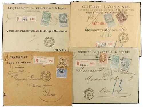 ✉ BELGICA. 1897-1909. SIXTEEN registered covers sent inside 
