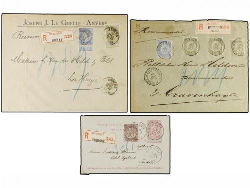 ✉ BELGICA. 1897-1905. FOURTEEN registered covers to HOLLAND.