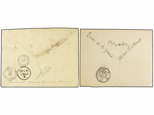 ✉ BELGICA. 1895-99. TWO registered covers to DENMARK. 10+20+