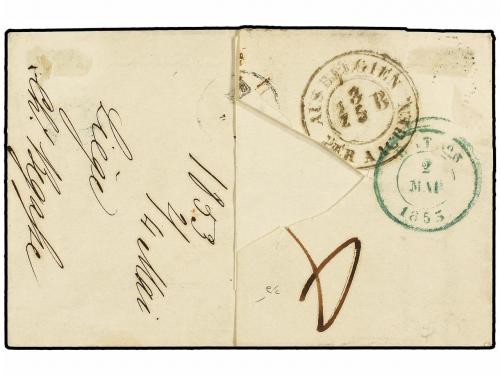 ¿ BELGICA. 1853. LIEGE to FRANKFURT (Germany). Folded letter