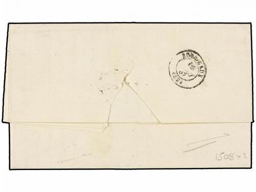 ✉ ARGENTINA. 1867. BUENOS AYRES a FRANCIA. Fechador marítimo