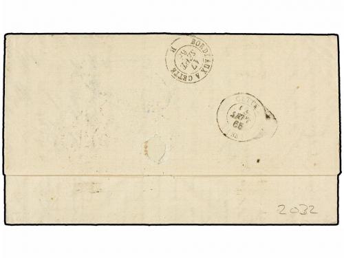 ✉ ARGENTINA. 1865. BUENOS AIRES a FRANCIA. Fechador octogona