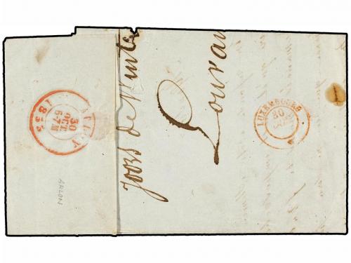 ✉ BELGICA. 1853. LOUVAIN to LUXEMBOURG. Entire letter franke