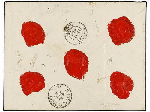 ✉ BELGICA. 1877. QUAREGNON to FRANCE. Envelope franked with 