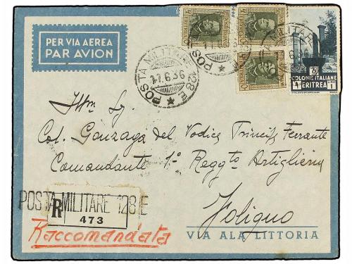 ✉ ETIOPIA. 1936. Carta completa con el texto dirigida a ITAL