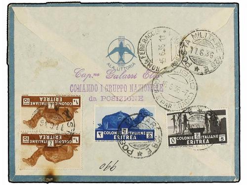 ✉ ETIOPIA. 1936. Carta completa con el texto dirigida a ITAL