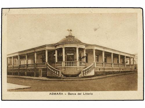 ✉ ERITREA. 1935. ASMARA a SUIZA. Tarjeta postal circulada co