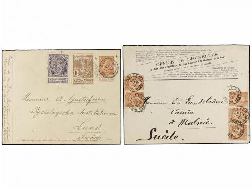 ✉ BELGICA. 1888-1900. EIGHT covers and cards to SWEDEN with 