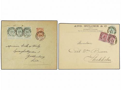 ✉ BELGICA. 1888-1900. EIGHT covers and cards to SWEDEN with 