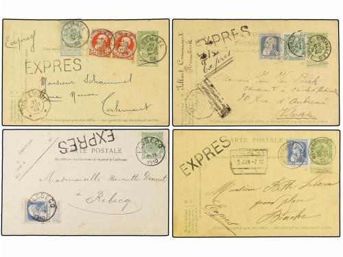 ¿ BELGICA. 1906-12. TEN Postal Stationery with diverse frank