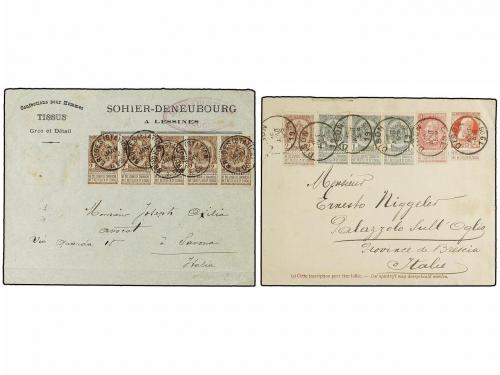 ✉ BELGICA. 1882-1905. FOURTEEN covers and cards to ITALY wit