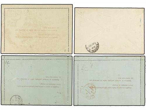 ✉ BELGICA. 1893. FOUR Postal Stationery to GREAT BRITAIN wit