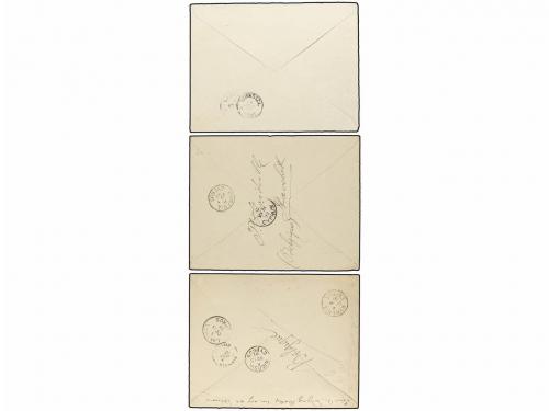 ✉ BELGICA. 1891-97. THREE covers to CYPRUS with diverse fran