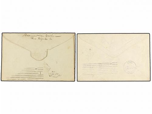 ✉ BELGICA. 1901. TWO Postal Stationery envelopes to USA. 