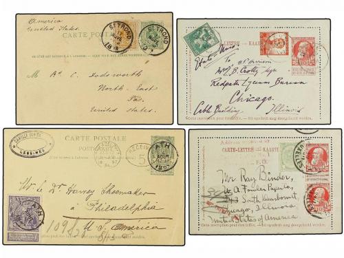 ✉ BELGICA. 1885-1912. TEN covers and cards to USA with diver
