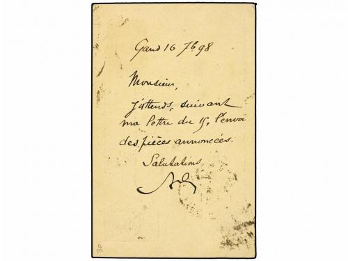 ¿ BELGICA. 1898. GAND to VALPARAISO (Chile). 5 cts. green Po