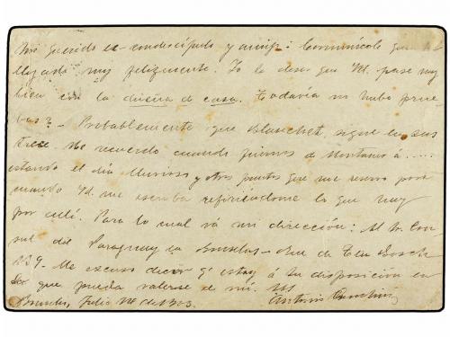 ✉ BELGICA. 1903. BRUXELLES to ASUNCION (Paraguay). 10 cts. r