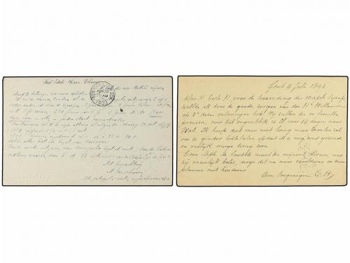 ✉ BELGICA. 1893-1903. TWO Postal Stationery cards to VENEZUE