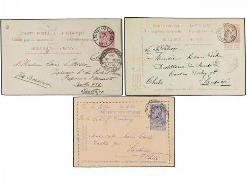 ✉ BELGICA. 1891-1910. SIX Postal Stationery cards to CHILE. 