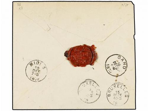 ¿ BELGICA. 1878 (15 December). MONS to GAND. 10 cts. green P