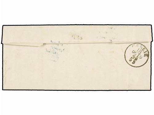 ✉ BELGICA. 1855. BRUXELLES to GENEVE (Switzerland). Entire l