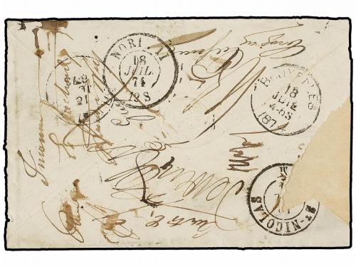 ✉ BELGICA. 1874. SAINT NICOLAS to BRUXELLES. Envelope franke