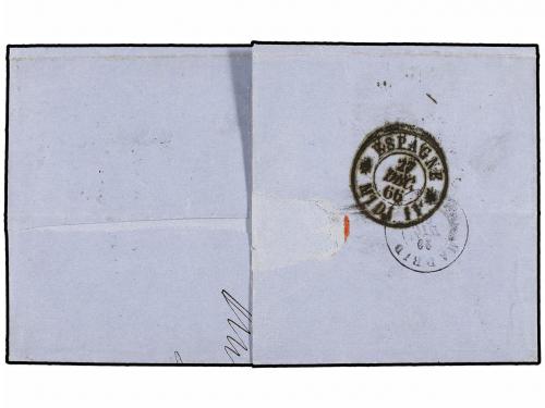 ✉ BELGICA. 1866. ANVERS to MADRID (Spain). Folded letter fra