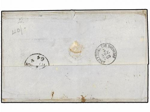 ✉ BELGICA. 1864. ANVERS to LEITH (Great Britain). Folded let