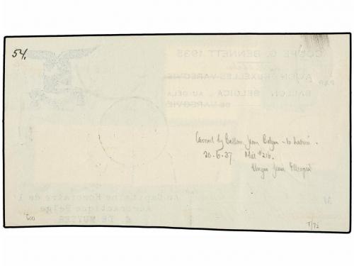 ✉ ETIOPIA. 1937 (II-VI). COPA GORDON BENNET. (Vuelo Bruselas