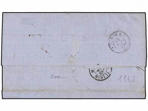 ✉ BELGICA. 1867. BRUXELLES to ROME (Italy). Entire letter fr