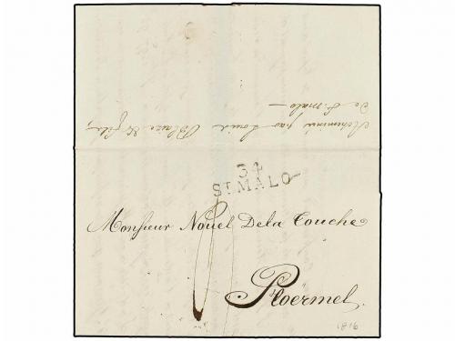 ✉ MAURICIO. 1816 (Janvier 24). ILE MAURICE to PLOERMEL. Enti