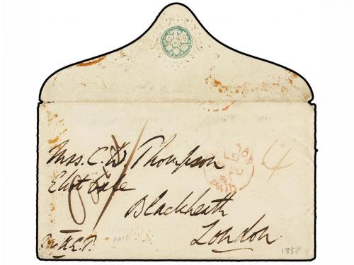 ✉ MAURICIO. 1858. PORT LOUIS to LONDON. Lady's envelope, end