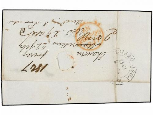 ✉ MAURICIO. 1847. MAURITIUS to LONDON. Folded letter, endors