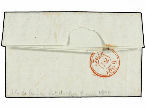 ✉ MAURICIO. 1809 (Mars 2). ILE DE FRANCE. PORT NAPOLEON to P