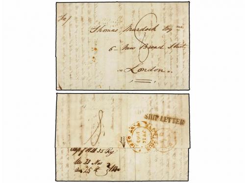 ✉ MAURICIO. 1840. MAURITIUS to LONDON. Entire letter, on rev