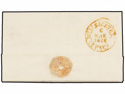 ✉ ESPAÑA: PREFILATELIA. 1848. CUENCA a ALBACETE. Fechador **