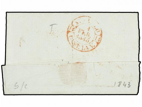 ✉ ESPAÑA: PREFILATELIA. 1843. BAILEN a AREVALO. Fechador BAY