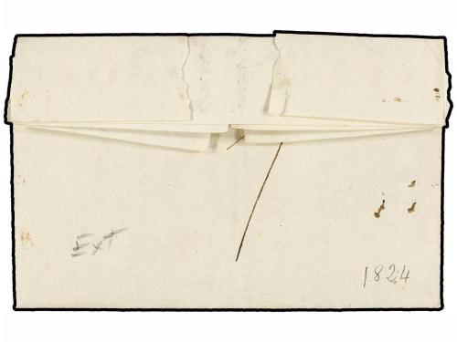 ✉ ESPAÑA: PREFILATELIA. 1824. VALENCIA a MADRID. Marca VALEN