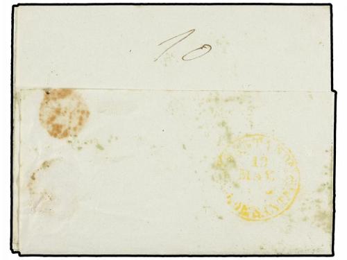 ✉ ESPAÑA: PREFILATELIA. 1845. FERROL a SANTANDER. Fechador F