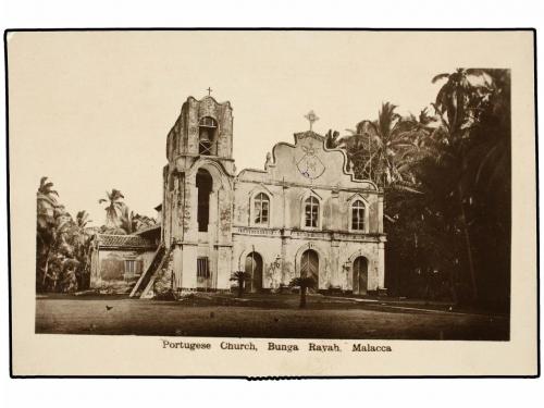 ✉ MALAYA. 1925. MALACCA to SCOTLAND. Postcard franked with F