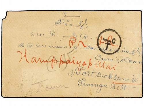 ✉ MALAYA. 1933. INDIA to PORT DICKSON (Negri Sembilan). Enve