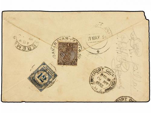 ✉ MALAYA. 1933. INDIA to PORT DICKSON (Negri Sembilan). Enve