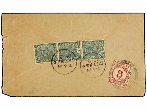 ✉ MALAYA. 1936. INDIA to SEREMBAN (Negri Sembilan, Malaya). 