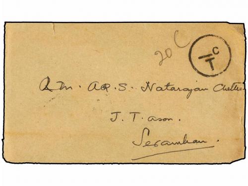 ✉ MALAYA. 1936. INDIA to SEREMBAN (Negri Sembilan, Malaya). 
