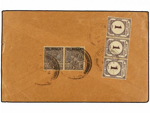 ✉ BIRMANIA. 1939. BURMA to TAMPIN (Negri Sembilan, Malaya). 