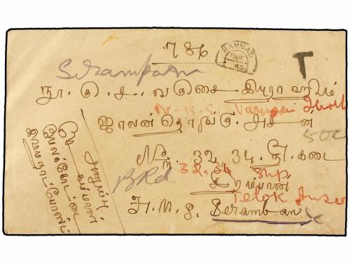 ✉ MALAYA. 1938. RAMNAD (India) to SEREMBAN (Negri Sembilan, 