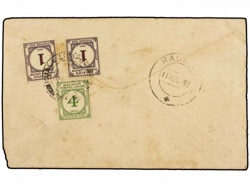 ✉ MALAYA. 1939. RAMNAD to KUALA LUMPUR (Selangor, Malaya). E